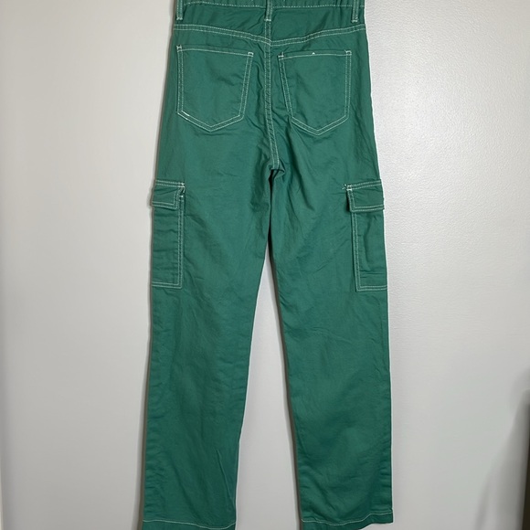 S.O.N.G 90’s Boyfriend Cargo Pants High Rise Green Size 1/25 - Picture 8 of 15